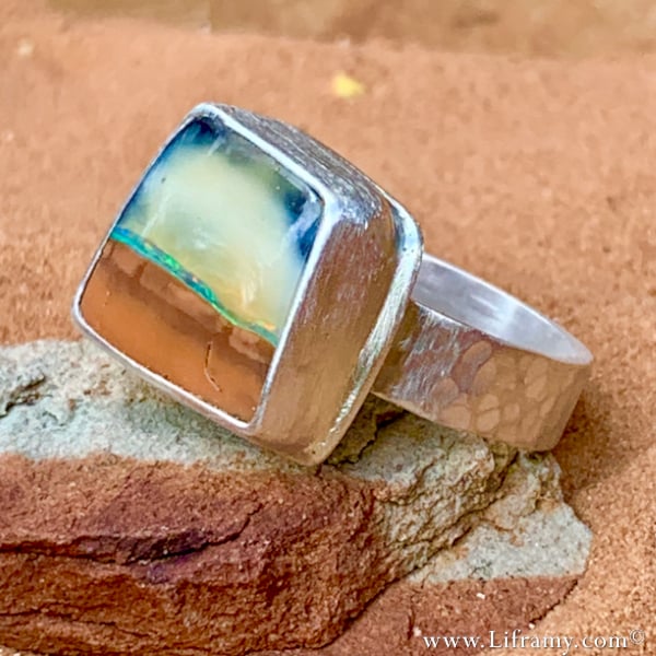 Island in the Sky Boulder Opal stone Ring by Liframy