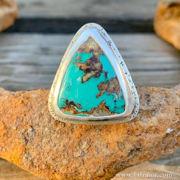 Arrowhead style American Turquoise Ring