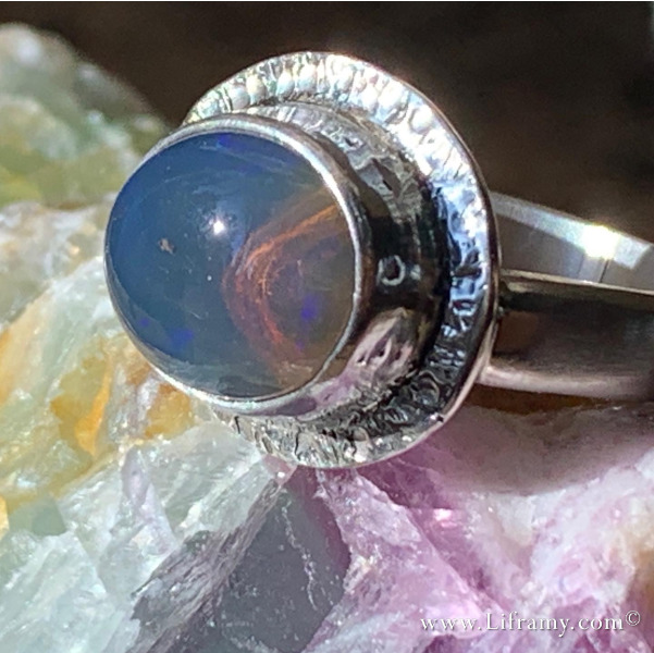 Lightning ridge opal Statement jewelry ring