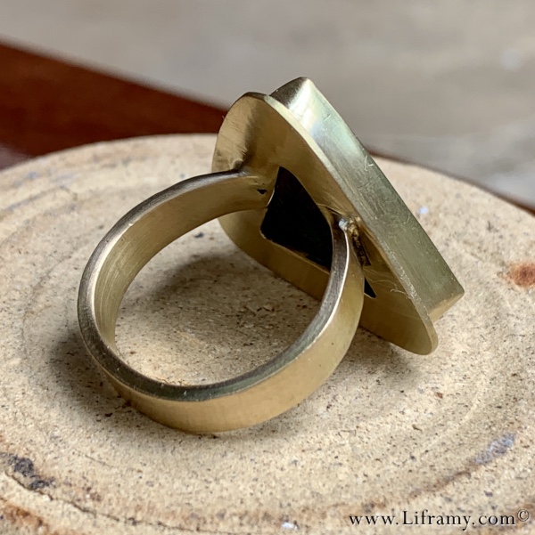 Shop Liframy - Tropical Gem Silica 18k Gold Ring One of a kind hand forged statement jewelry by Amy Whitten in the Rocky Mountains of the USA
