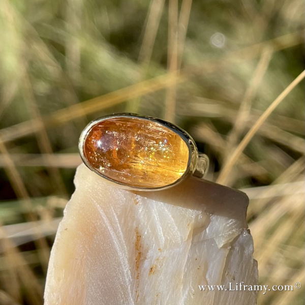 Shop Liframy - Topaz with Rainbows Ring size 8.25 One of a kind hand forged statement jewelry by Amy Whitten in the Rocky Mountains of the USA
