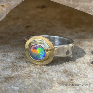 IMG 6152c 300x300 - Shop Liframy - Black Opal Rainow Gold Sterling Ring Ring