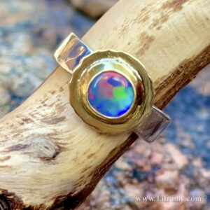 IMG 6211c 300x300 - Shop Liframy - Black Opal Rainow Gold Sterling Ring Ring