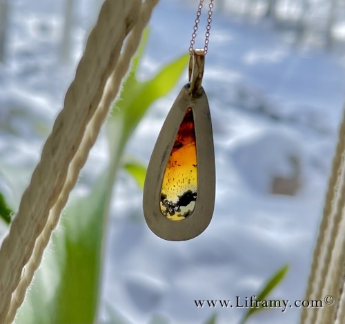 Shop Liframy - Dendritic Quartz with Rainbow Pendant One of a kind hand forged statement jewelry by Amy Whitten in the Rocky Mountains of the USA